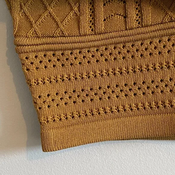 NWT Forever 21 Mustard Yellow Knit Cropped Tank Top - Picture 4 of 7